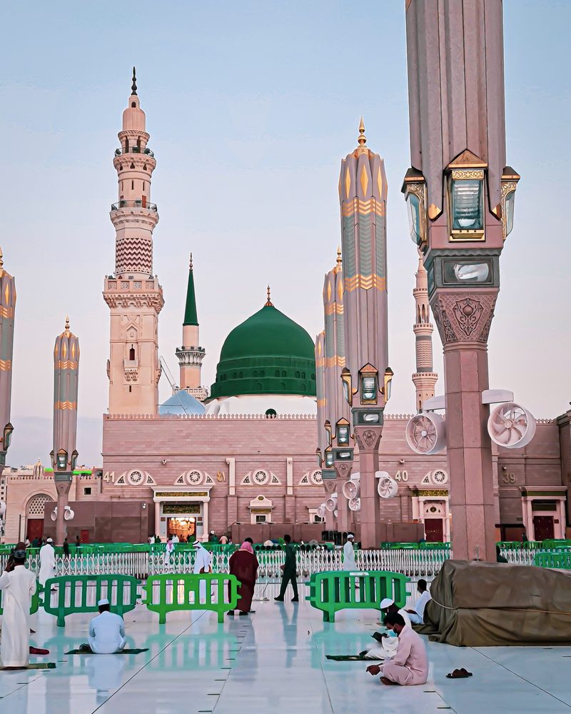 مدینہ منورہ میں مسجد نبوی اور گنبد خضرا